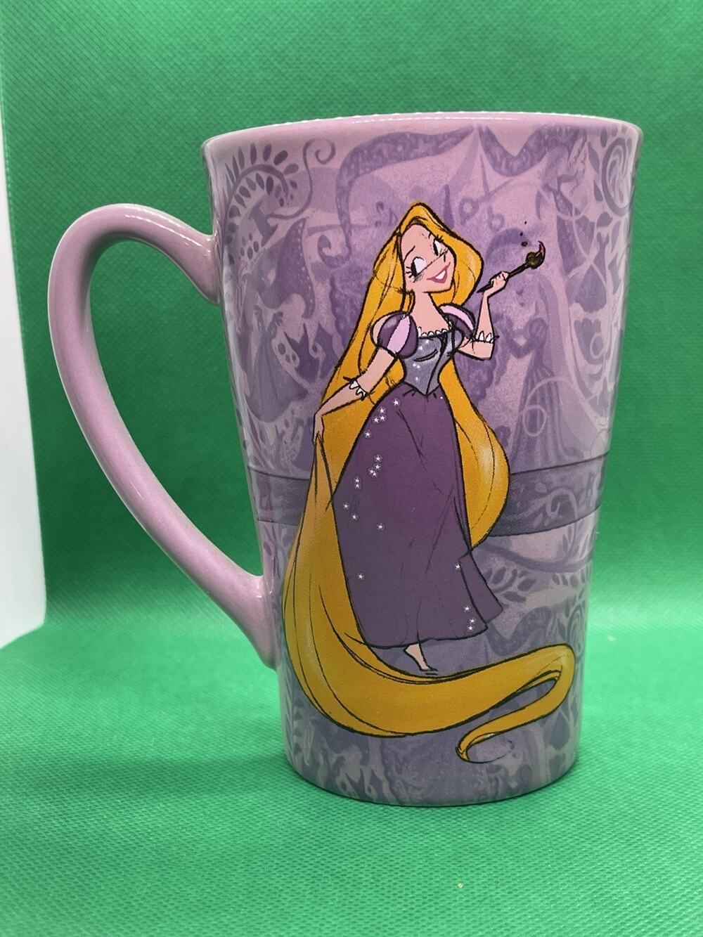 Disney Rapunzel Tangled Coffee Mug Tall Steve Thompson Design Purple Rare Drawn